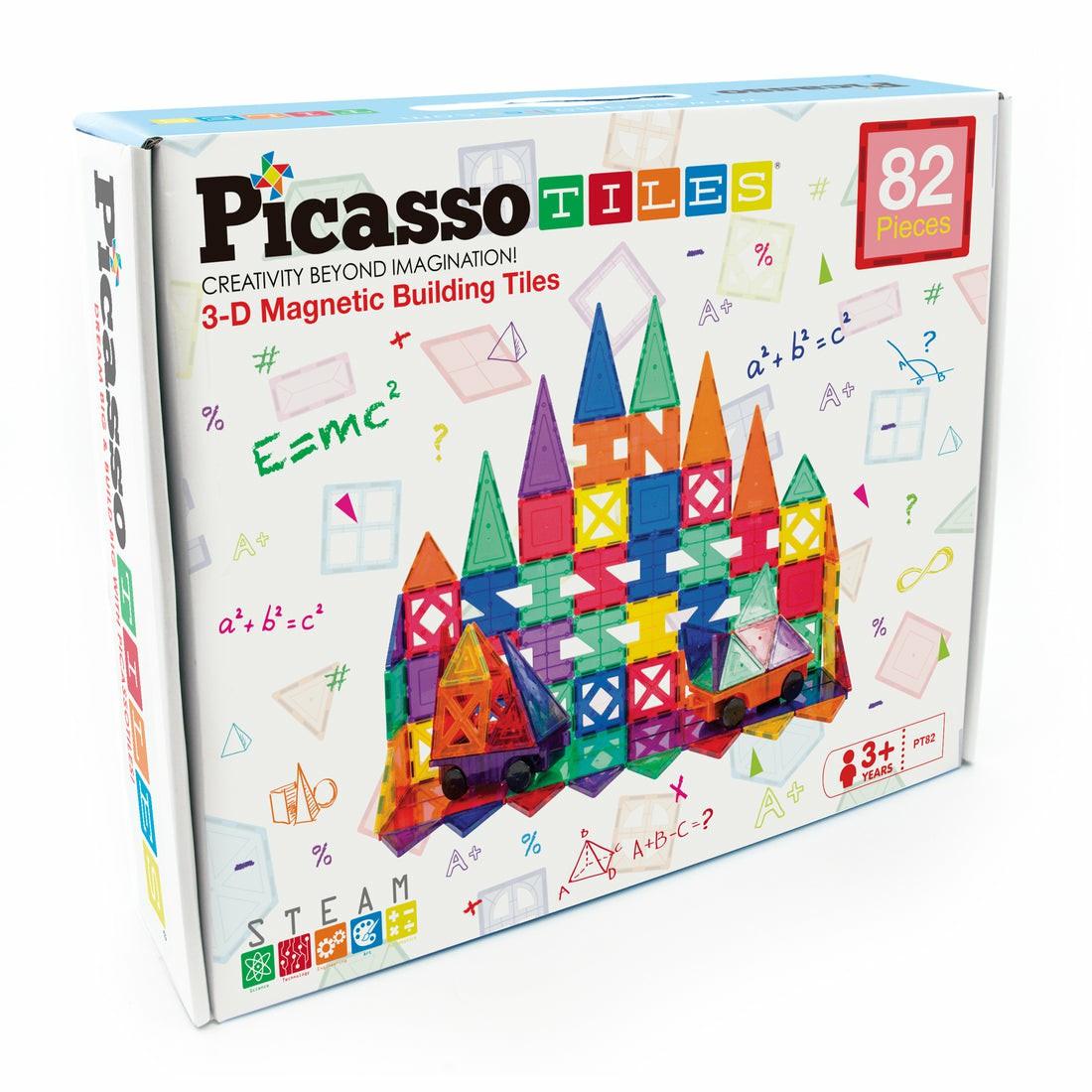 Magnetic Tiles & Building Sets | Picassotiles Magnetic Building Tiles 82-Piece Creative Play Set Building Blocks & Sets Magnetic Tiles & Building Sets