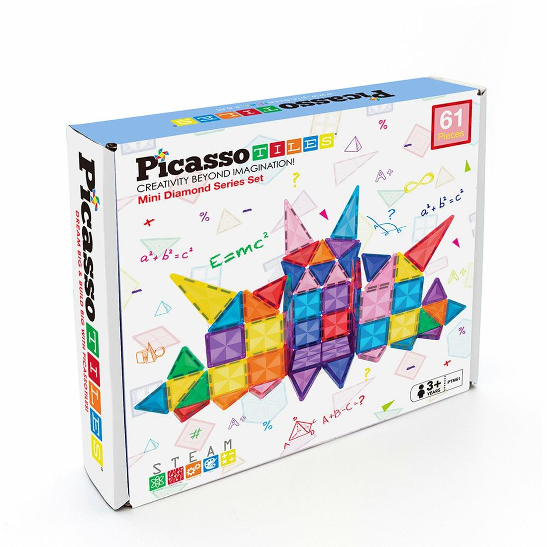 Magnetic Tiles & Building Sets | Picassotiles Mini Diamond 61-Piece Magnetic Building Tile Set Building Blocks & Sets Magnetic Tiles & Building Sets