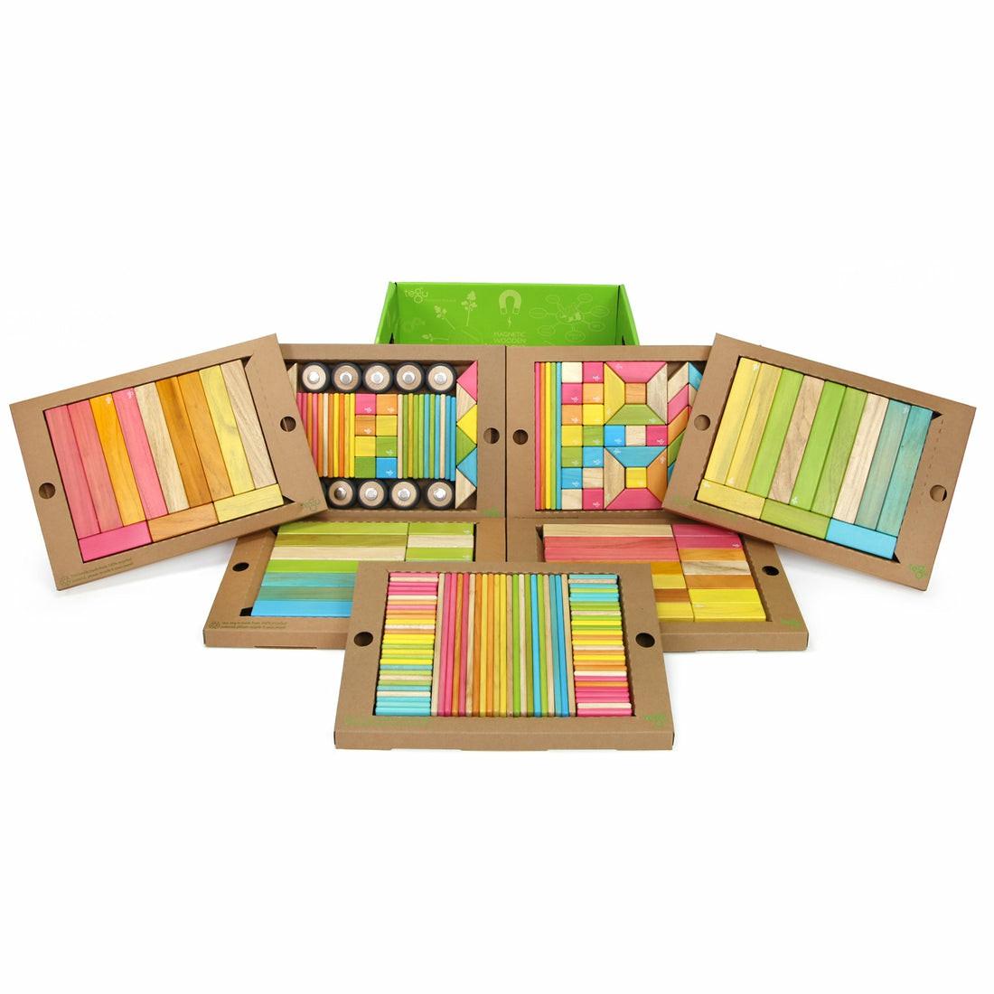 Magnetic Tiles & Building Sets | Tegu Magnetic Wooden Blocks 240-Piece Classroom Kit – Tints Building Blocks & Sets Magnetic Tiles & Building Sets