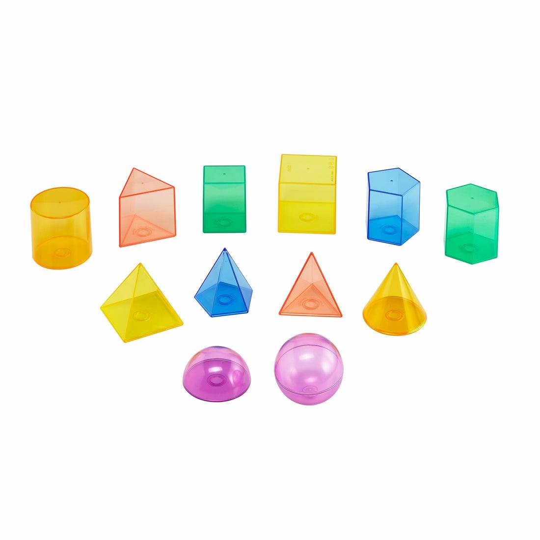 Math, Counting & Time | Edxeducation Transparent Volume Set – 12-Piece 3D Geometry Learning Kit Learning & Development Math, Counting & Time