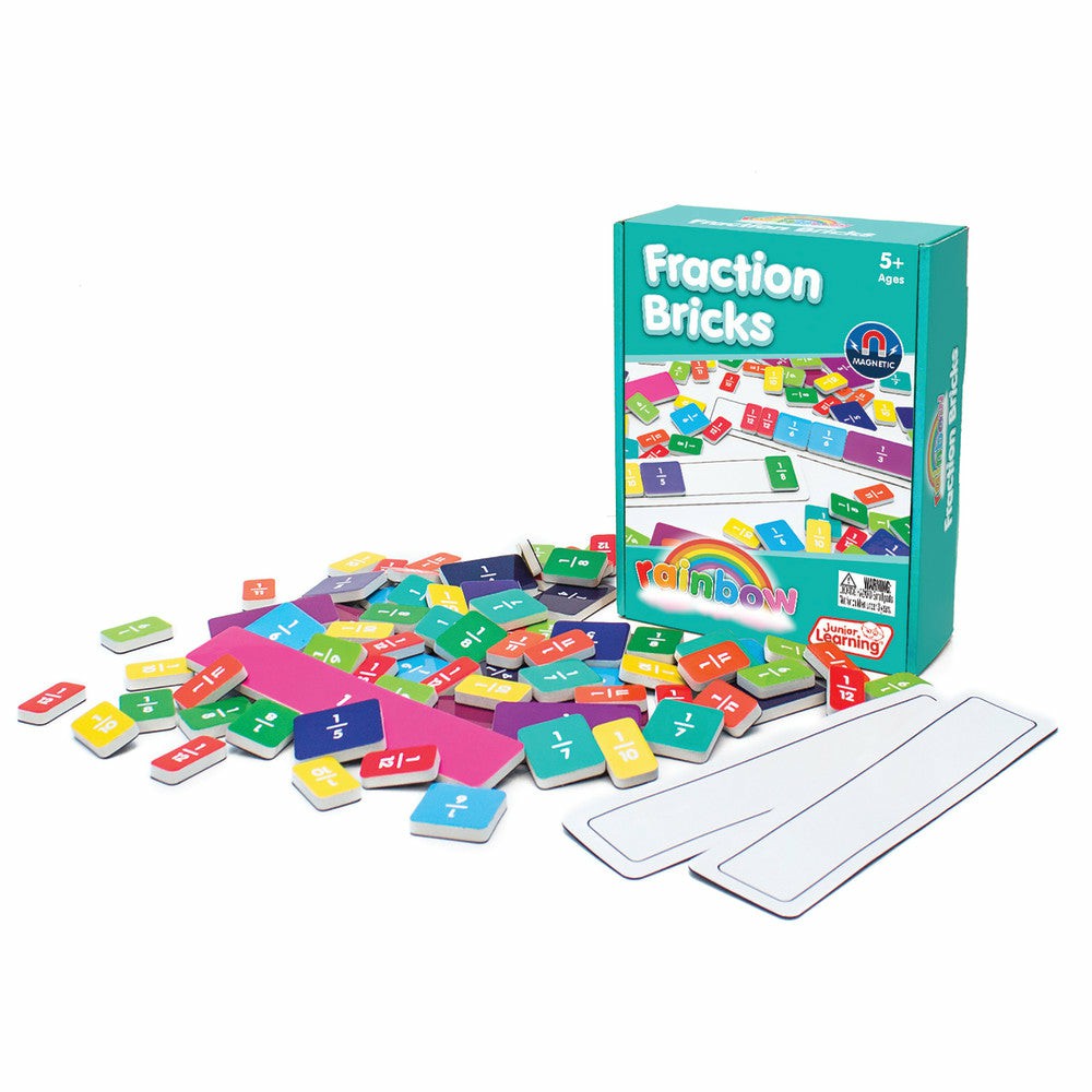 Math, Counting & Time | Fraction Bricks Junior Learning Set – Color-Coded Educational Toy For Ages 5-8 Learning & Development Math, Counting & Time