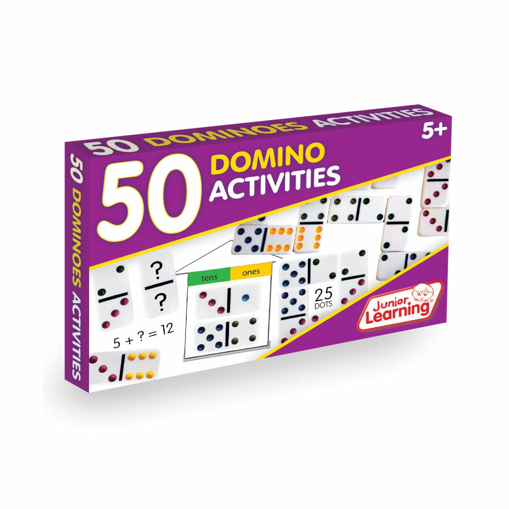 Math, Counting & Time | Junior Learning 50 Domino Activities Set – Educational Math Game For Ages 5-6 Learning & Development Math, Counting & Time