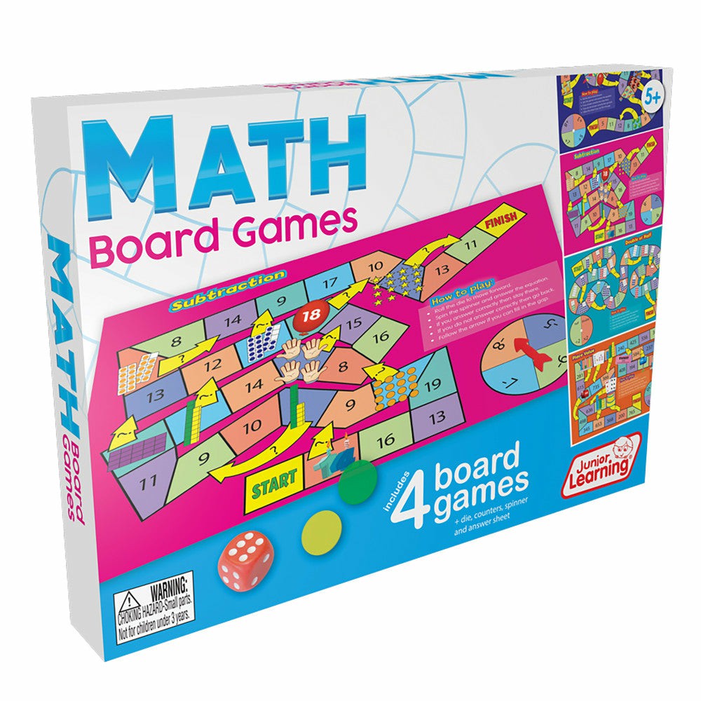 Math, Counting & Time | Junior Learning Math Board Games Set – Educational Toy For Ages 5-6 Learning & Development Math, Counting & Time