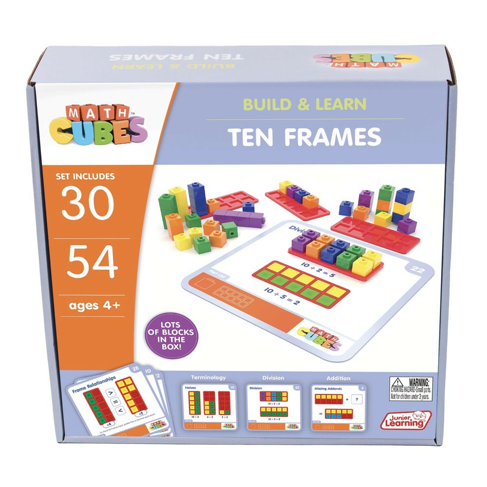 Math, Counting & Time | Junior Learning Mathcubes Ten Frames Set – Interactive Math Learning Toy Learning & Development Math, Counting & Time