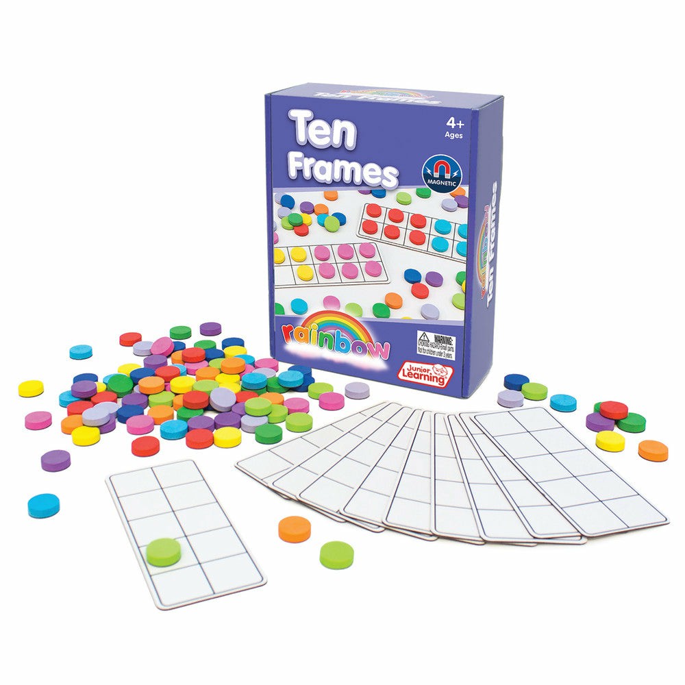 Math, Counting & Time | Junior Learning Rainbow Ten Frames Learning Set – Color-Coded Math Practice Learning & Development Math, Counting & Time