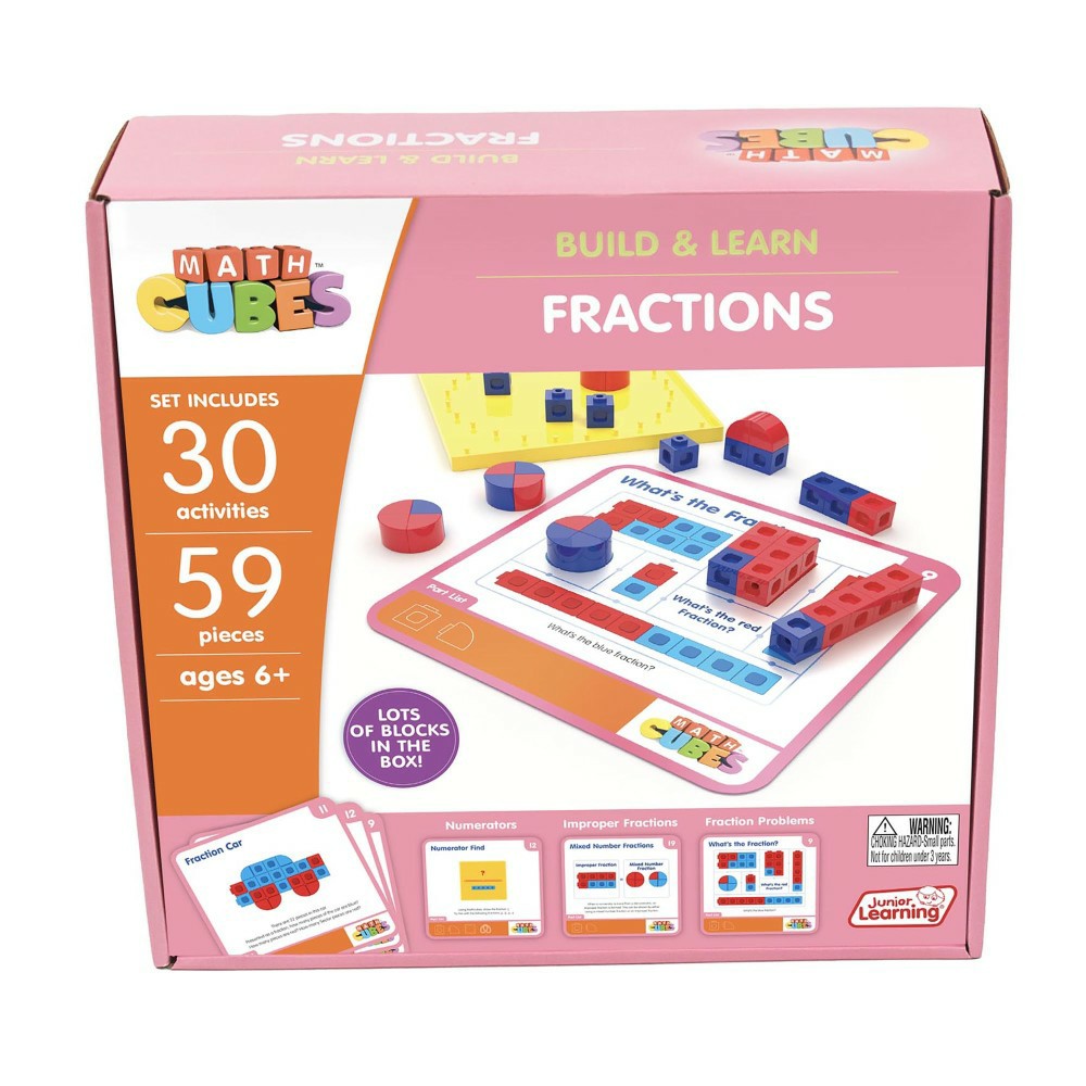 Math Toys | Junior Learning Mathcubes Fractions Set – 59-Piece Educational Kit Math Toys Math Toys