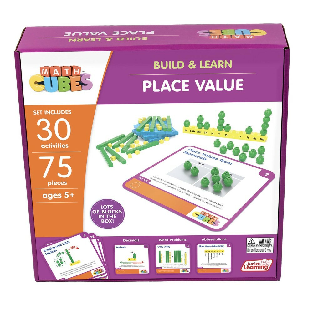 Math Toys | Junior Learning Mathcubes – Interactive Place Value Learning Set – 30 Activities Math Toys Math Toys