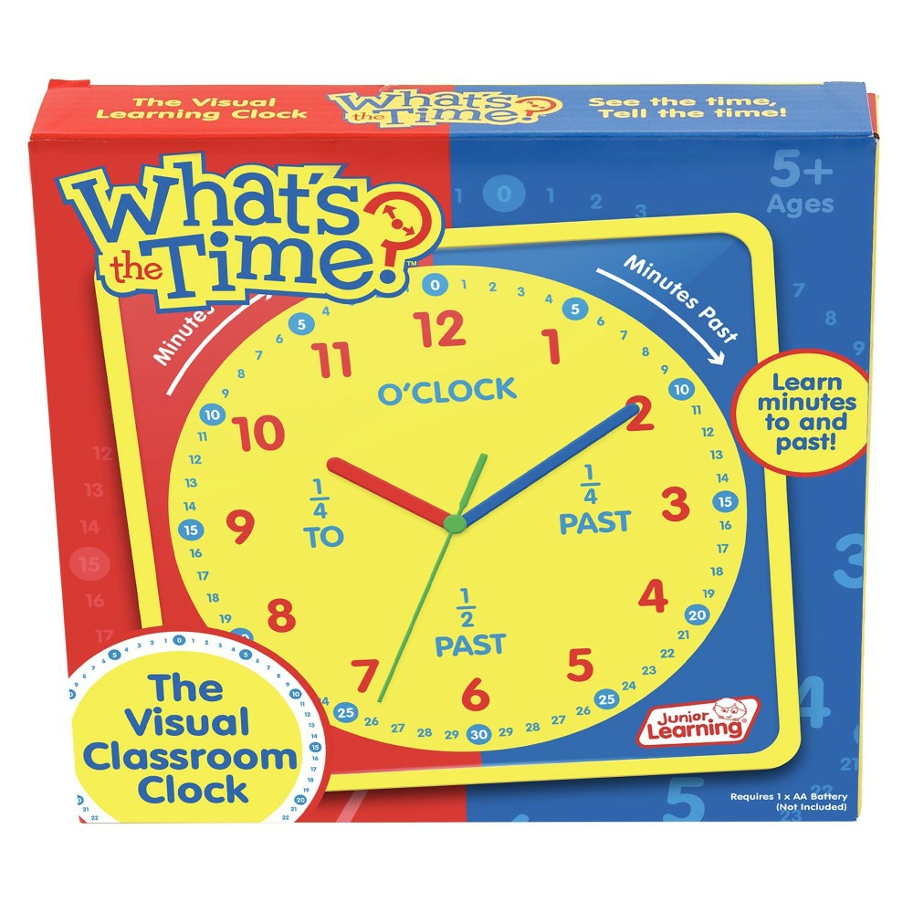 Math Toys | Junior Learning What’s The Time Classroom Clock – Interactive Educational Tool Math Toys Math Toys