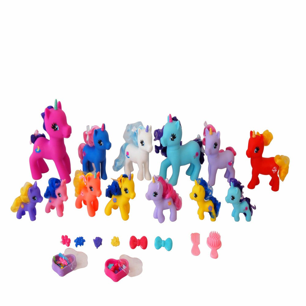 Miniature & Collectible Dolls | Gi-Go Wonder Unicorn Mega Set – 14-Piece Colorful Pony Collection Dolls & Stuffed Animals Miniature & Collectible Dolls