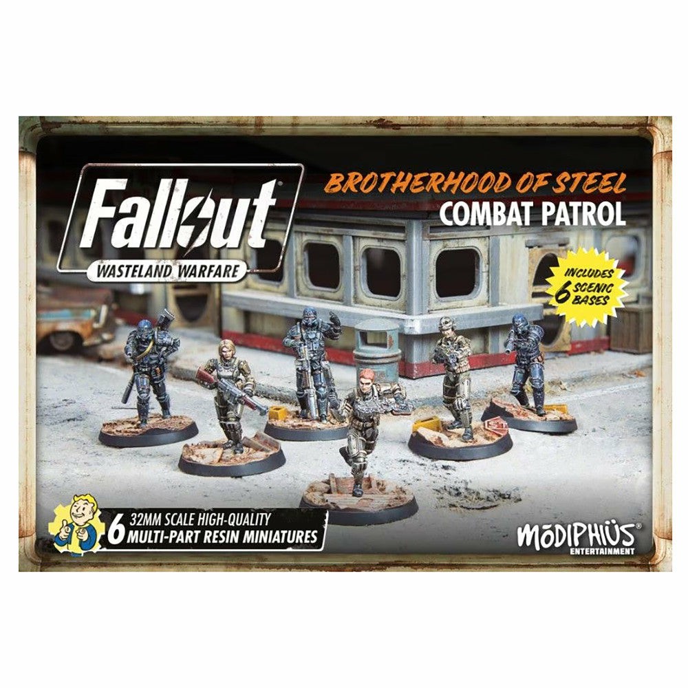 Miniature Figures & Games | Fallout Wasteland Warfare: Brotherhood Of Steel 32Mm Combat Patrol Miniatures Set Games & Puzzles Miniature Figures & Games