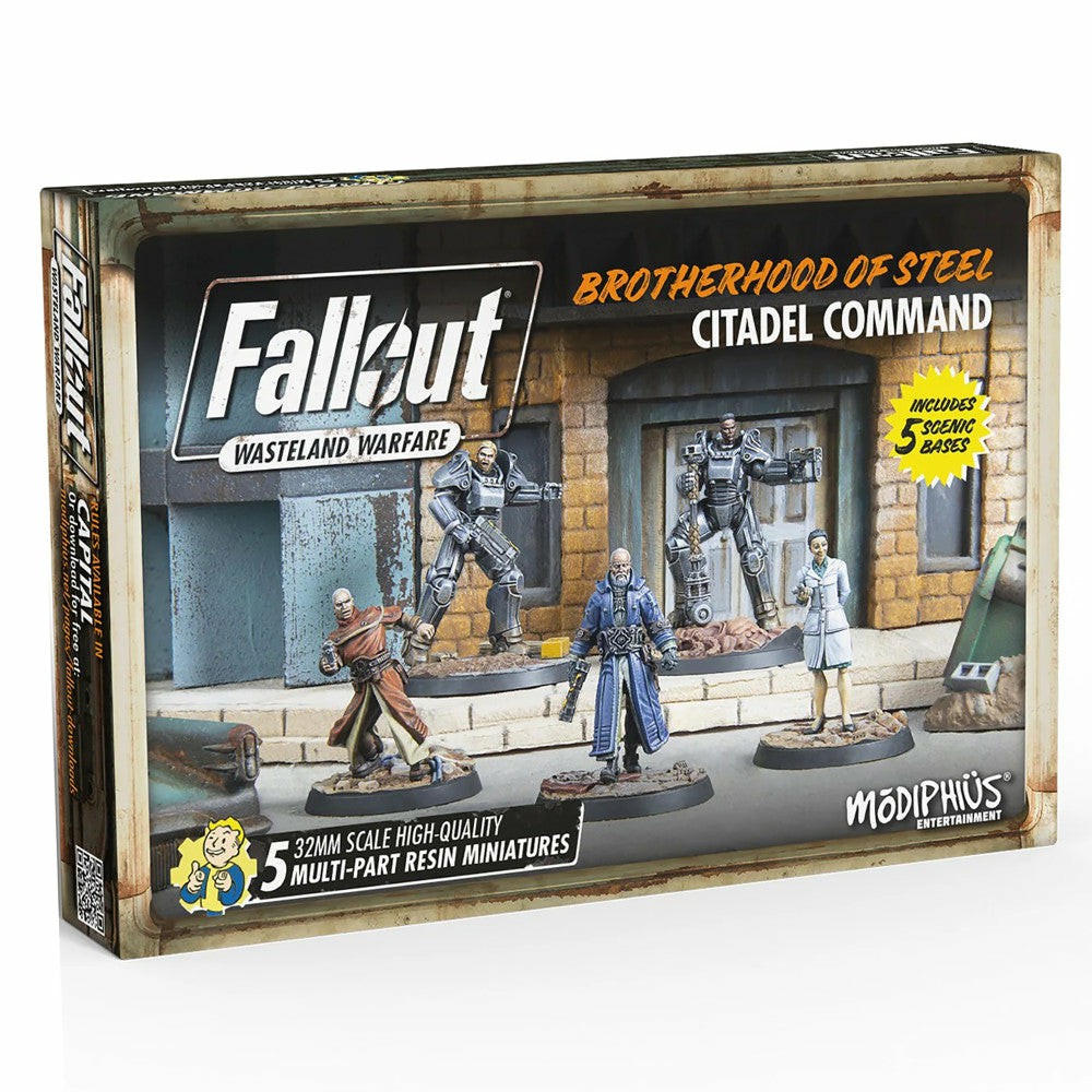 Miniature Figures & Games | Fallout Wasteland Warfare: Brotherhood Of Steel-Citadel Command 32Mm Miniature Set Games & Puzzles Miniature Figures & Games