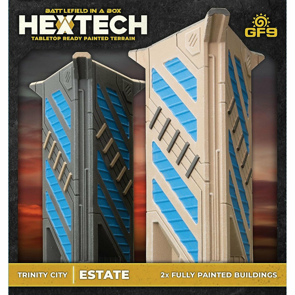 Miniature Figures & Games | Gf9 Hextech Trinity City: Estate – 2 Fully Painted Rpg Buildings Games & Puzzles Miniature Figures & Games