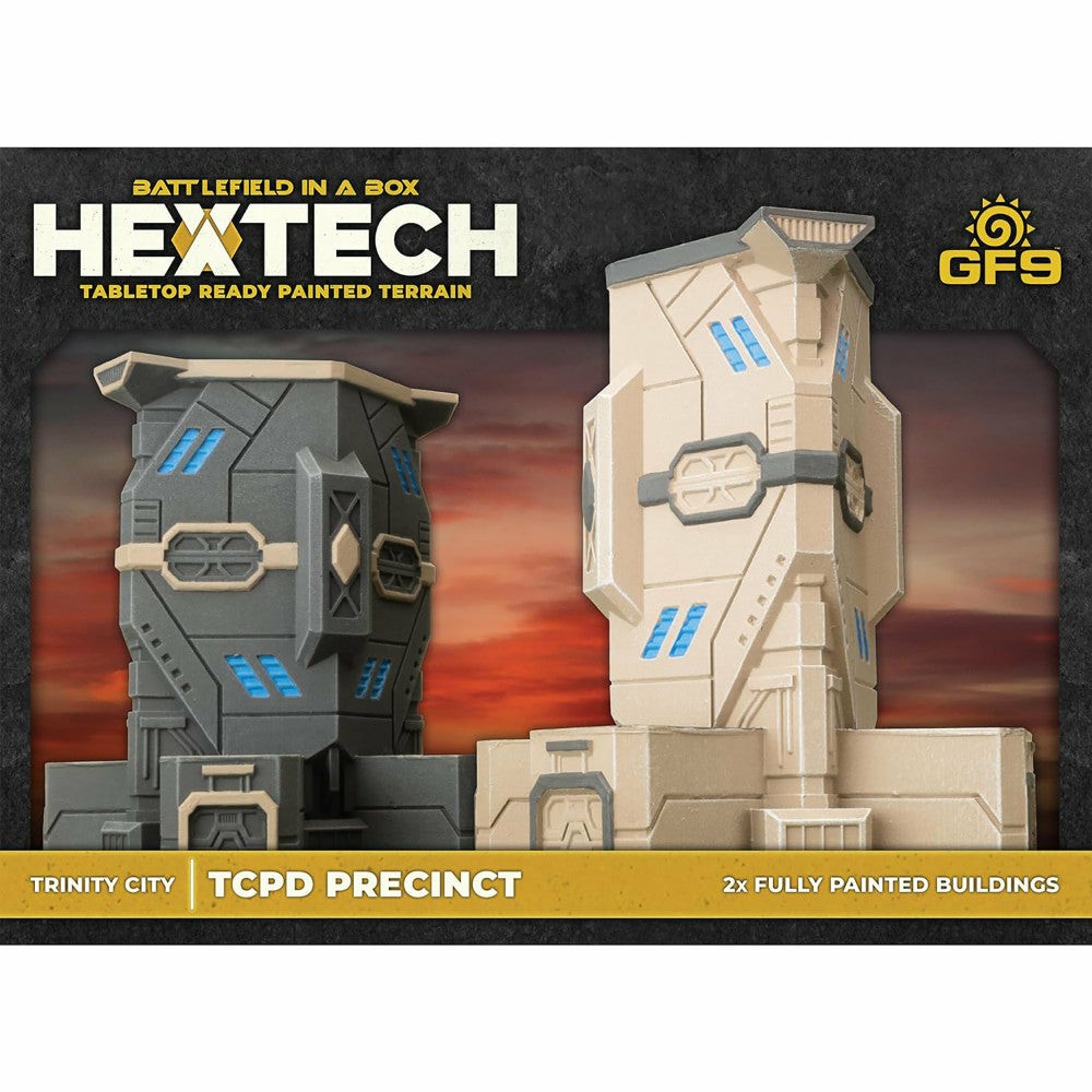 Miniature Figures & Games | Gf9 Hextech Trinity City: Tcpd Precinct – 2 Painted Buildings Playset Games & Puzzles Miniature Figures & Games