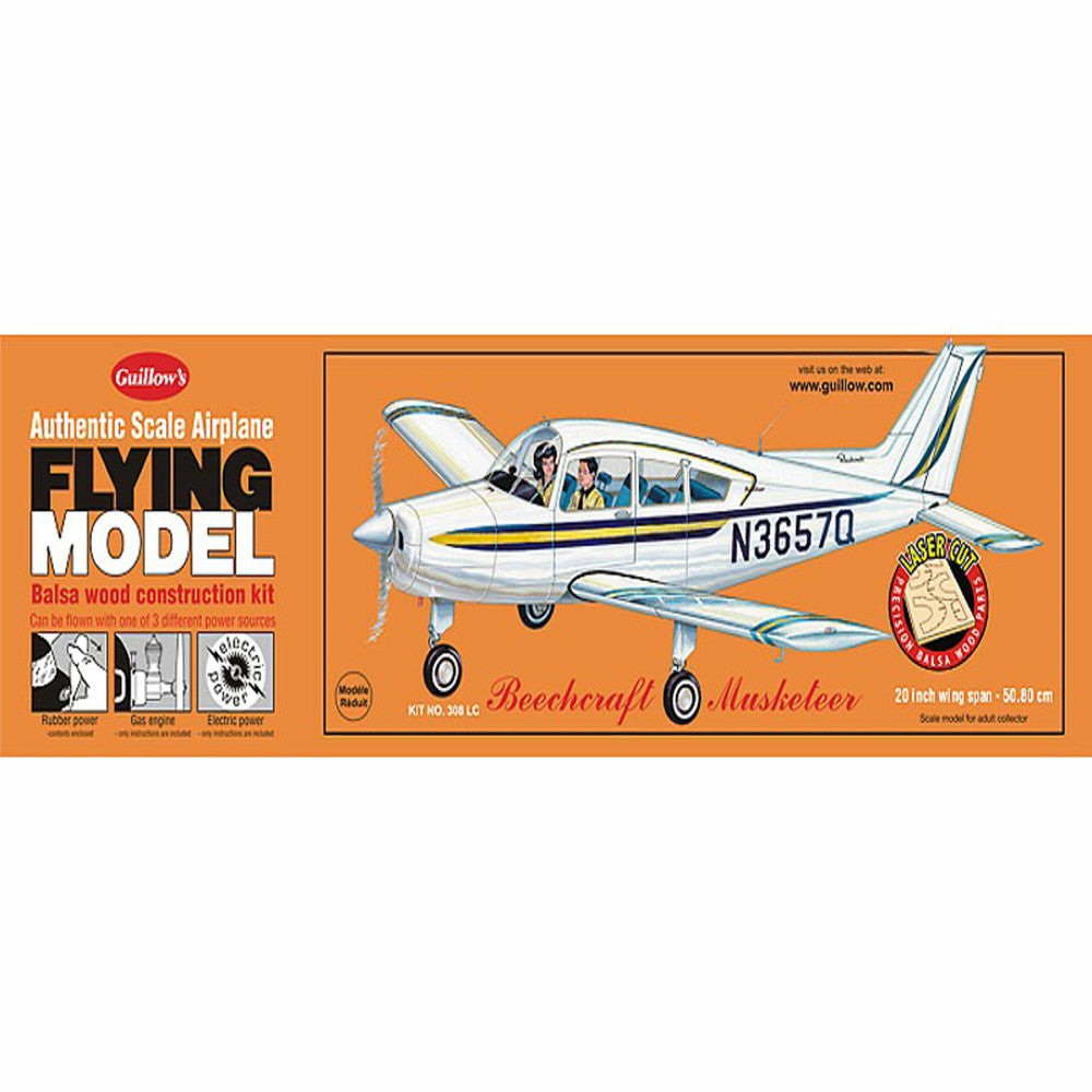 Model Kits | Guillow’s Beechcraft Musketeer Series 300 Scale Model Airplane Kit Building Blocks & Sets Model Kits