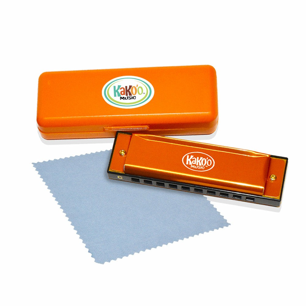 Musical & Sound Toys | Kako’O Classic Orange Metal Harmonica – Key Of C Baby & Toddler Toys Musical & Sound Toys