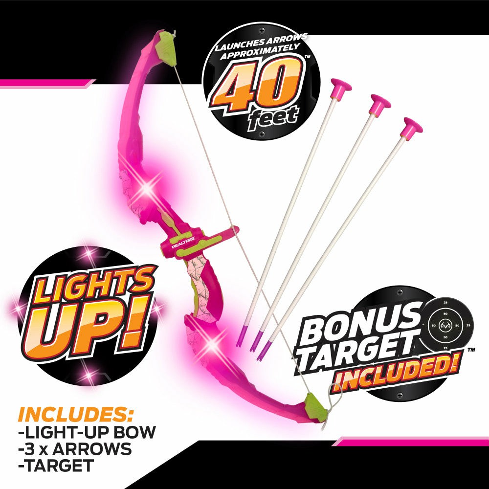 Nerf & Toy Blasters | Realtree Girl Pink Light-Up Archery Set – Nkok – Includes Target And Arrows Action Figures & Playsets Nerf & Toy Blasters