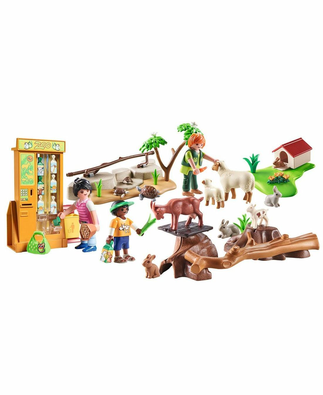 Playmobil | Playmobil Petting Zoo Interactive Playset With Food Dispenser Building Blocks & Sets Playmobil