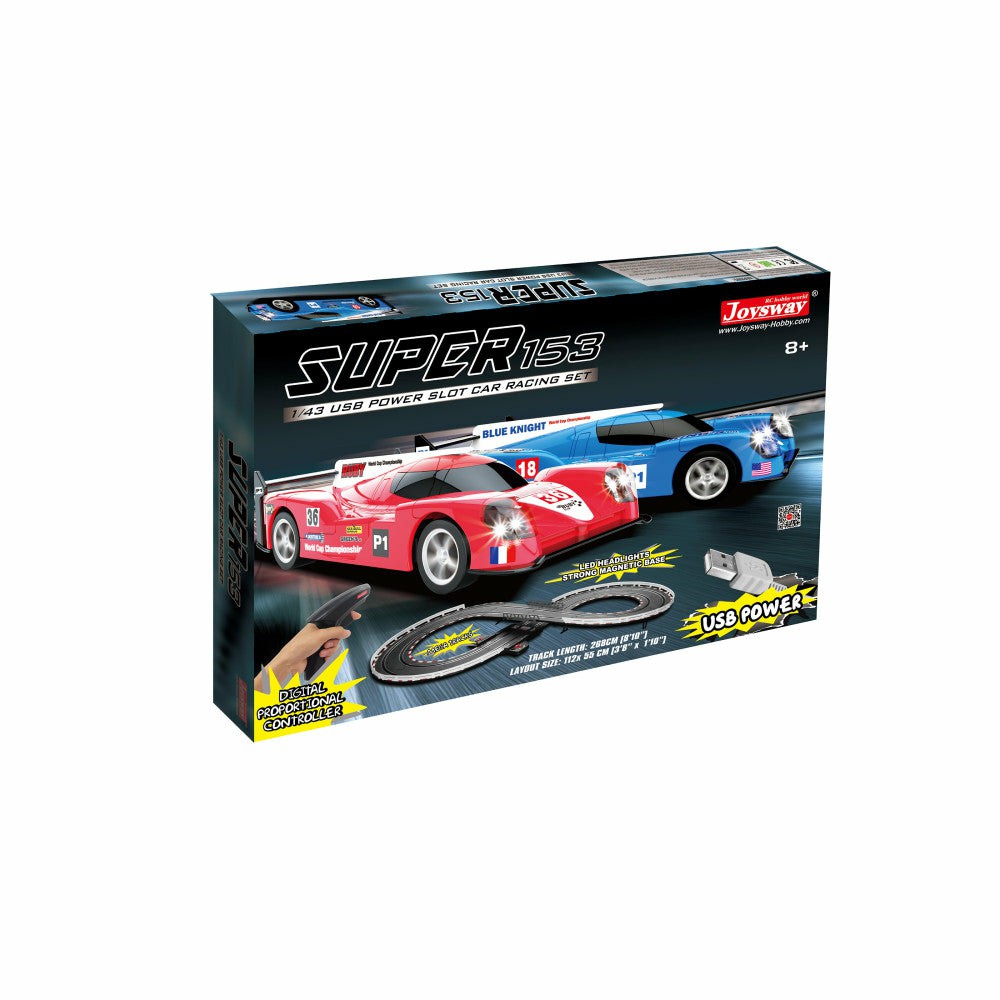 Playsets & Racetracks | Joysway Super 153 Usb-Powered 1:43 Scale Slot Car Racing Set Playsets & Racetracks Playsets & Racetracks