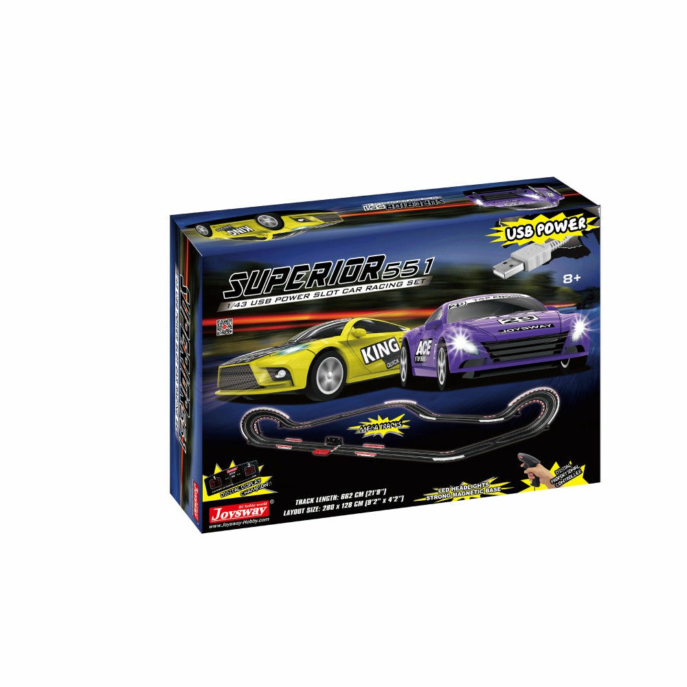 Playsets & Racetracks | Joysway Superior 551 Usb-Powered 1:43 Scale Slot Car Racing Set Playsets & Racetracks Playsets & Racetracks