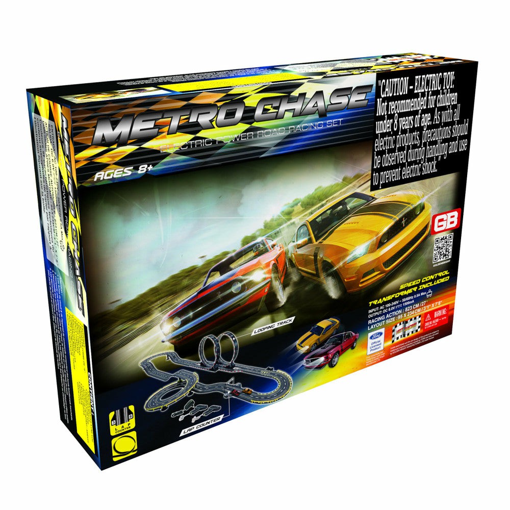 Playsets & Racetracks | Metro Chase Electric Powered Road Racing Set With Ford Mustang Boss 302 Playsets & Racetracks Playsets & Racetracks