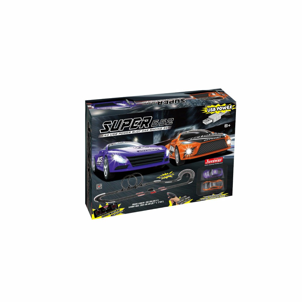 Playsets & Racetracks | Superior 552 Usb-Powered 1:43 Scale Slot Car Racing Set With Led Headlights Playsets & Racetracks Playsets & Racetracks