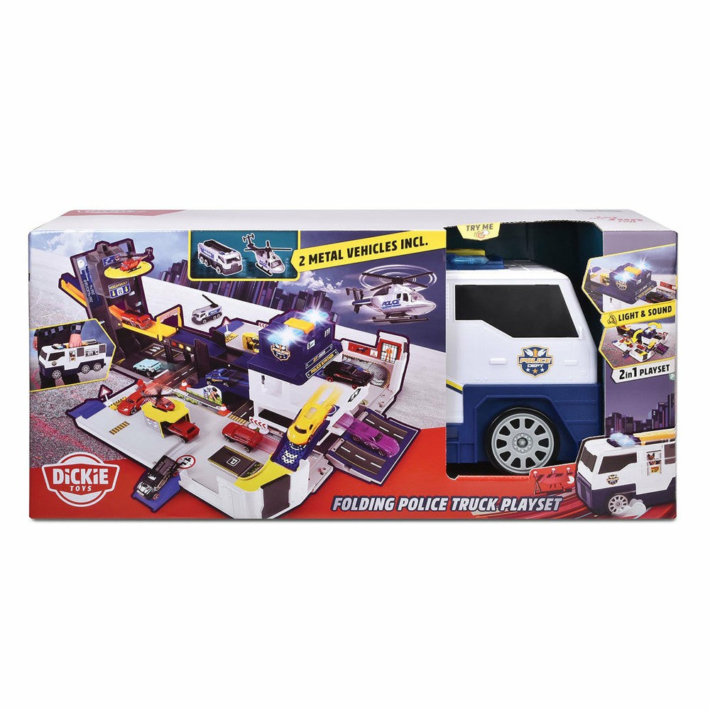 Playsets & Vehicles | Dickie Toys Folding Police Truck Playset – Interactive Lights & Sounds, Ages 3+ Action Figures & Playsets Playsets & Vehicles