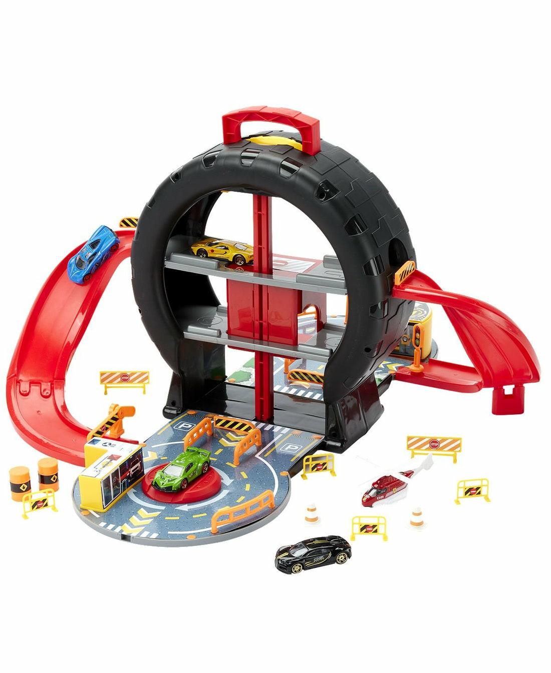 Playsets & Vehicles | Fast Lane 40-Piece On The Go Pit Stop Playset With Diecast Vehicles Action Figures & Playsets Playsets & Vehicles