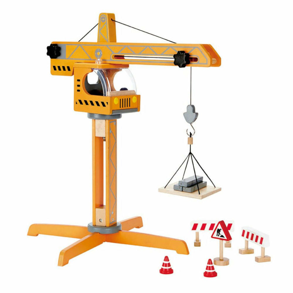 Playsets & Vehicles | Hape Playscapes Crane Lift Playset – Yellow, Wooden Construction Toy For Kids Ages 3+ Action Figures & Playsets Playsets & Vehicles