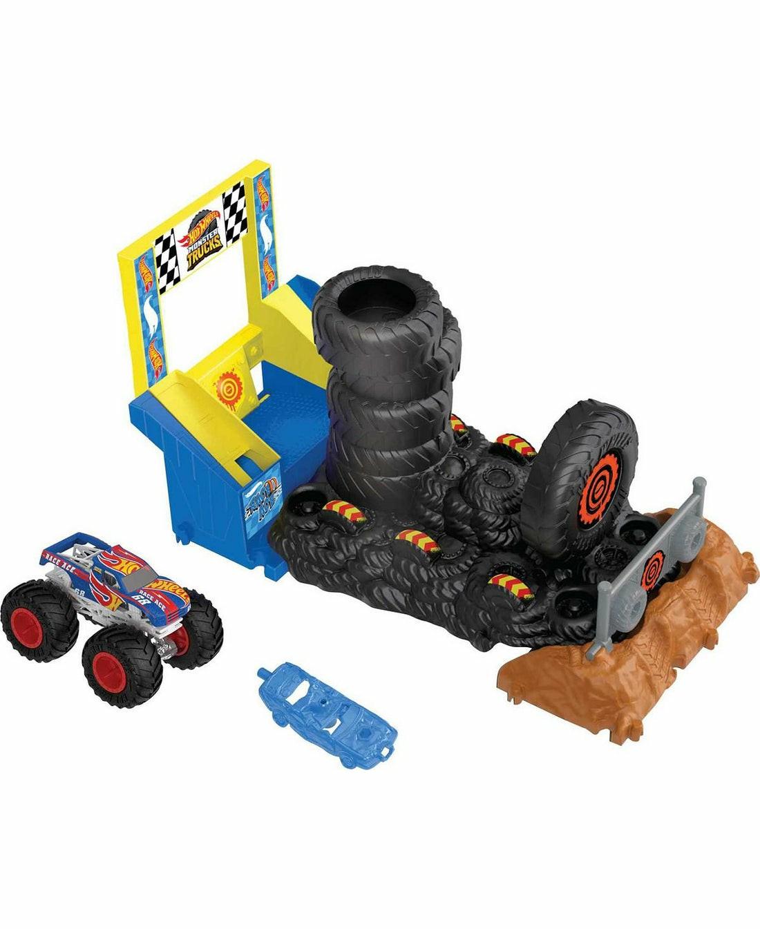 Playsets & Vehicles | Hot Wheels Monster Trucks Arena Smashers Race Ace 1:64 Scale Playset Action Figures & Playsets Playsets & Vehicles