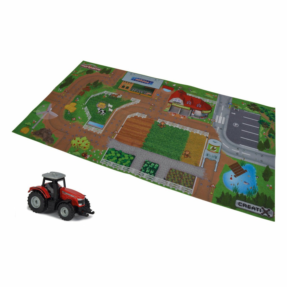 Playsets & Vehicles | Majorette Creatix Farm Playmat With Die-Cast Massey Ferguson Tractor Action Figures & Playsets Playsets & Vehicles