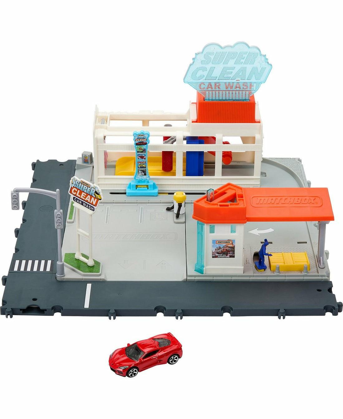 Playsets & Vehicles | Matchbox Action Drivers Super Clean Carwash Playset With Chevrolet Corvette Action Figures & Playsets Playsets & Vehicles