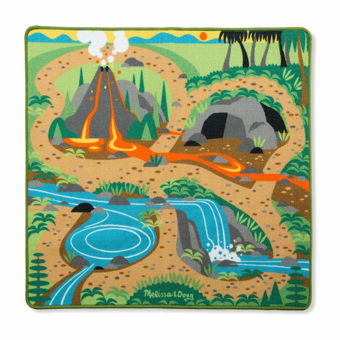 Playsets & Vehicles | Melissa & Doug Prehistoric Playground Dinosaur Rug ‚Äì Interactive Play Mat Action Figures & Playsets Playsets & Vehicles