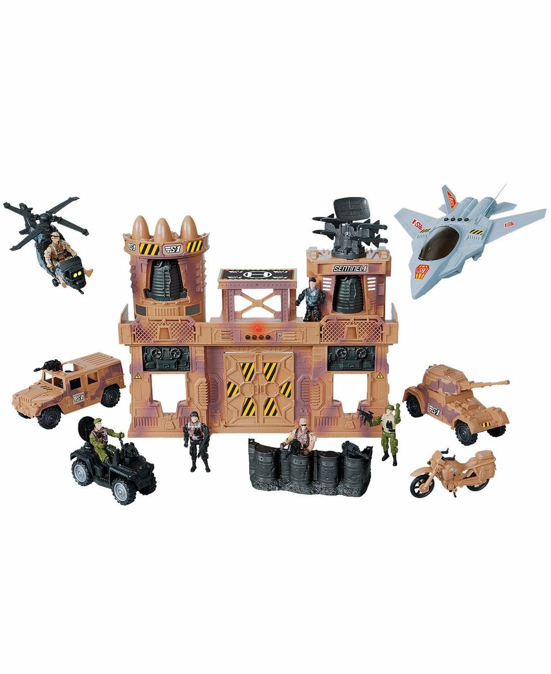 Playsets & Vehicles | True Heroes Deluxe Military-Inspired Base Playset With Vehicles And Figures Action Figures & Playsets Playsets & Vehicles