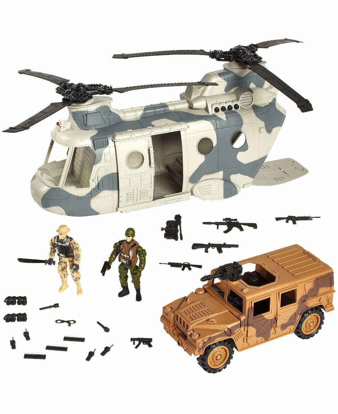 Playsets & Vehicles | True Heroes Helicopter Transporter Playset With Lights And Sounds – Toys R Us Exclusive Action Figures & Playsets Playsets & Vehicles