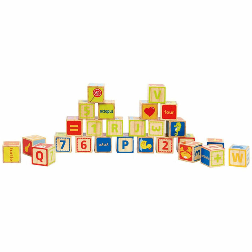 Preschool Building Sets & Blocks | Hape Educational Stacking Blocks – Alphabet & Numbers With Retro Art – Ages 2+ Building Blocks & Sets Preschool Building Sets & Blocks