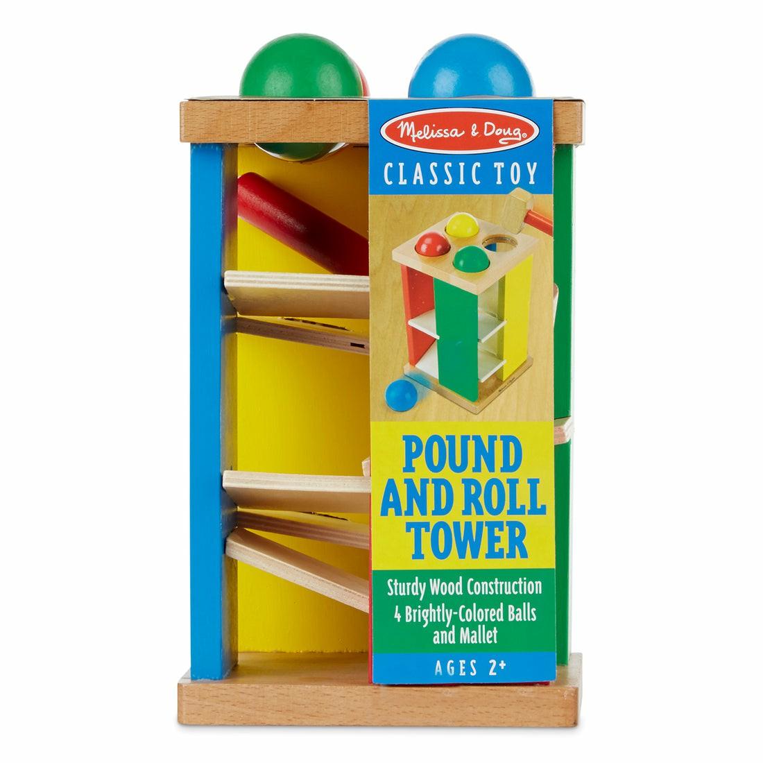 Preschool Building Sets & Blocks | Melissa & Doug Pound And Roll Tower – Colorful Wooden Hammering Toy Building Blocks & Sets Preschool Building Sets & Blocks