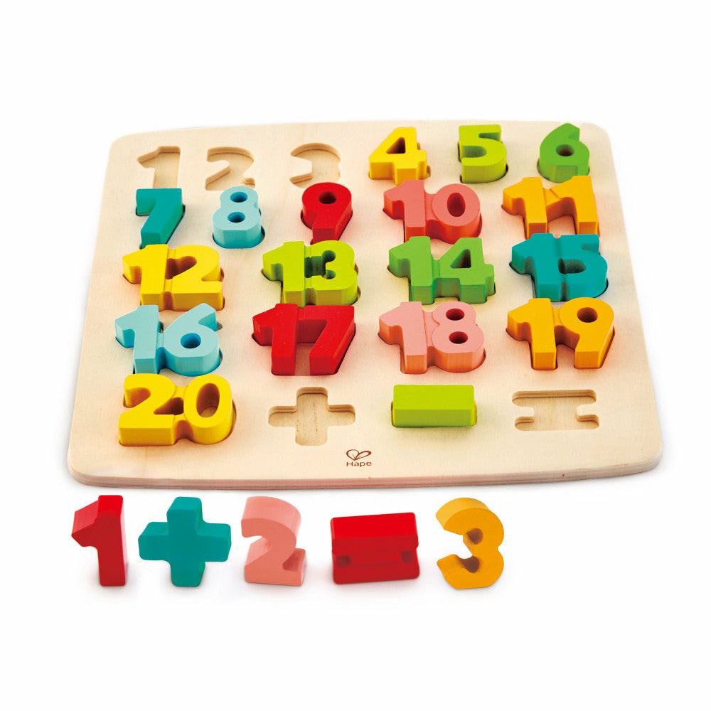 Preschool Education Toys & Activities | Hape Chunky Number Math Puzzle – 20-Piece Wooden Counting Set Preschool Education Toys & Activities Preschool Education Toys & Activities