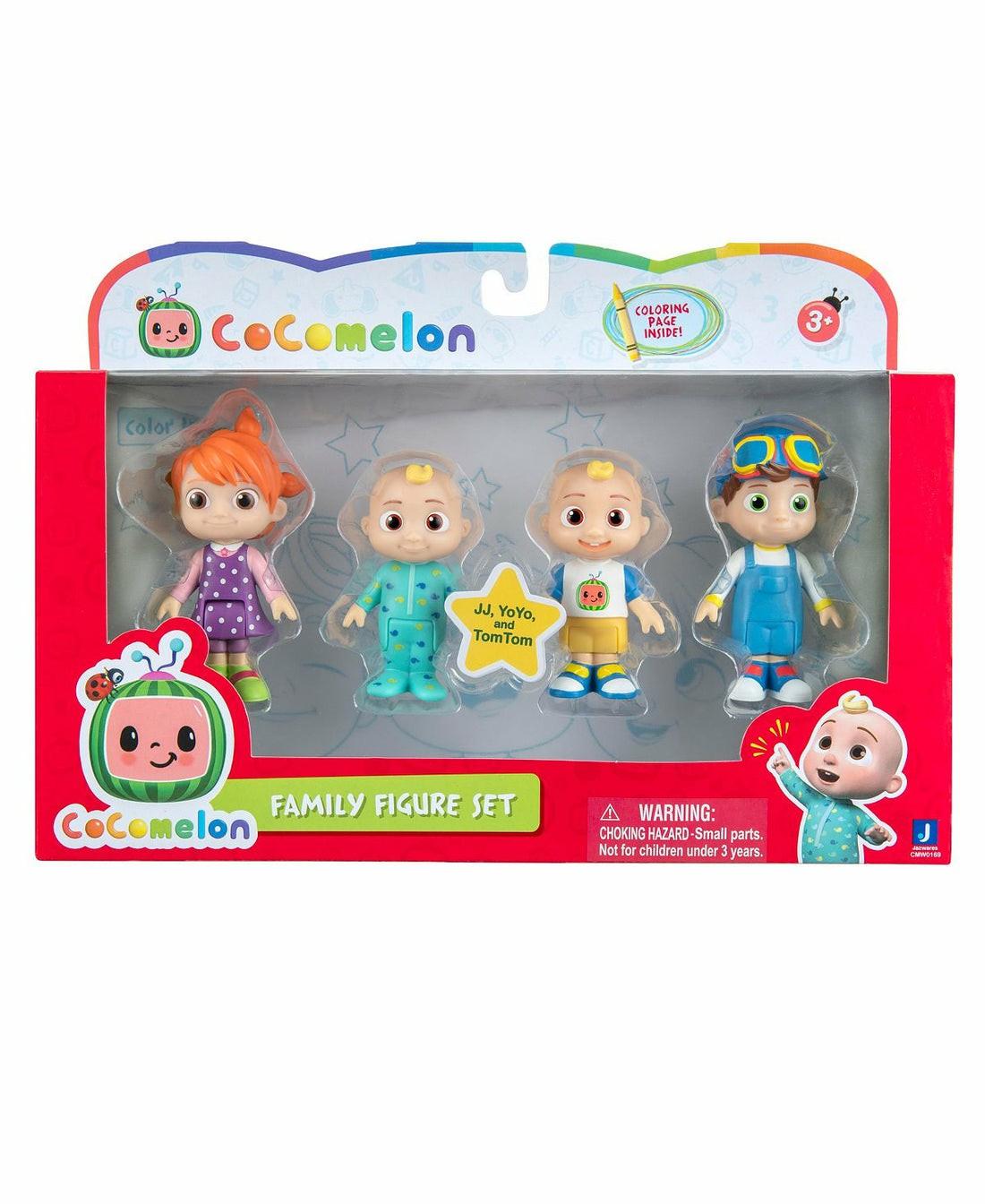 Preschool Figures & Playsets | Cocomelon Family Figure Playset – 4 Piece Set Featuring Jj, Yoyo, And Tomtom Action Figures & Playsets Preschool Figures & Playsets