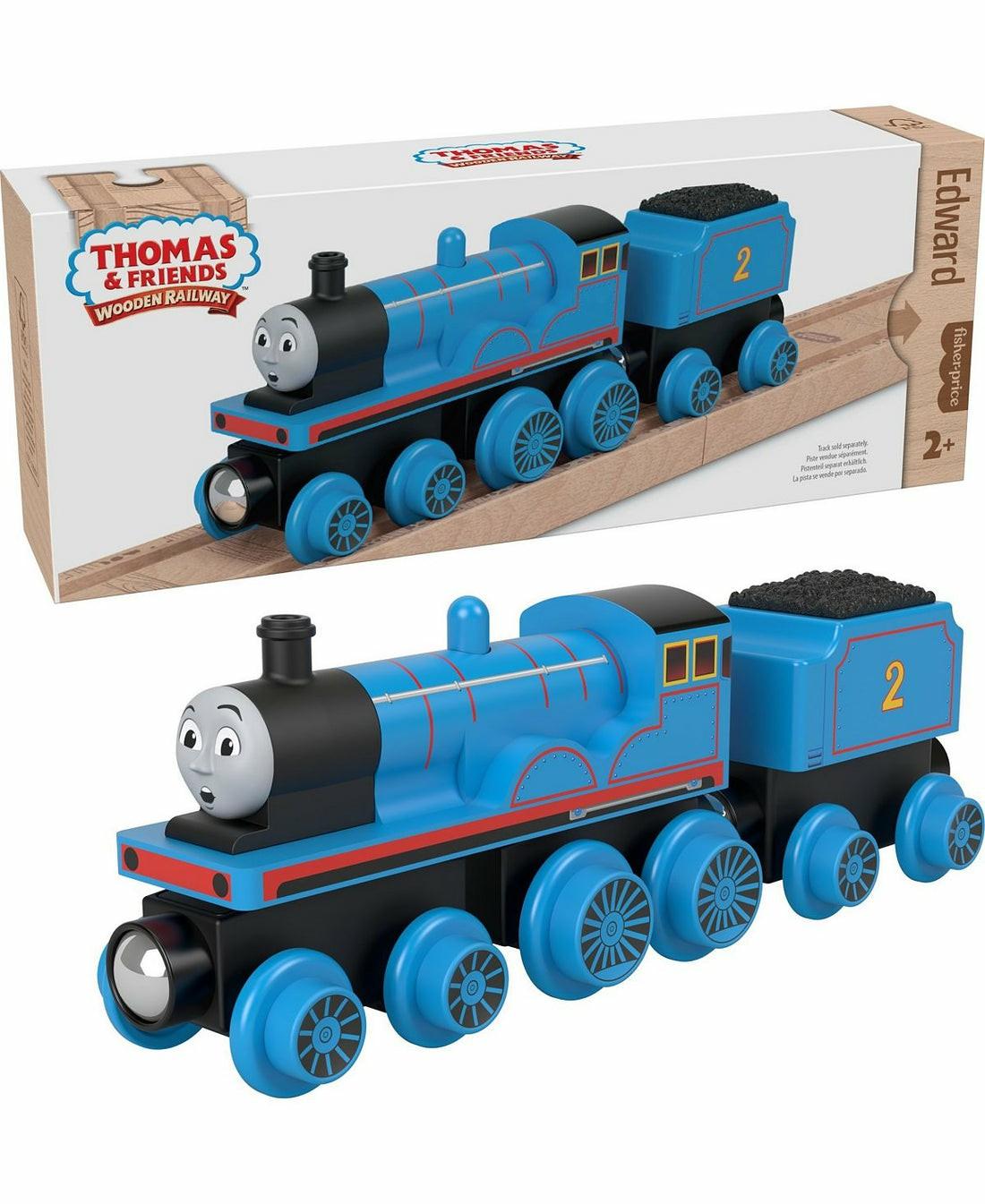 Preschool Vehicles | Fisher-Price Thomas & Friends Wooden Railway Edward Engine With Coal-Car Preschool Toys & Activities Preschool Vehicles