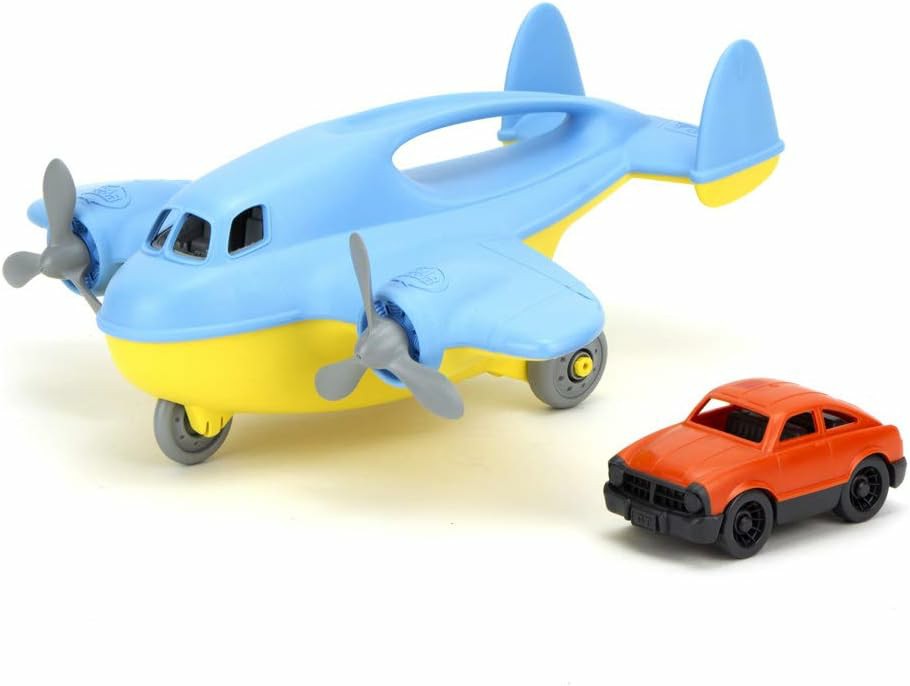 Preschool Vehicles | Green Toys Eco-Friendly Blue Cargo Plane With Mini Car – Toddler Play Vehicle Preschool Toys & Activities Preschool Vehicles