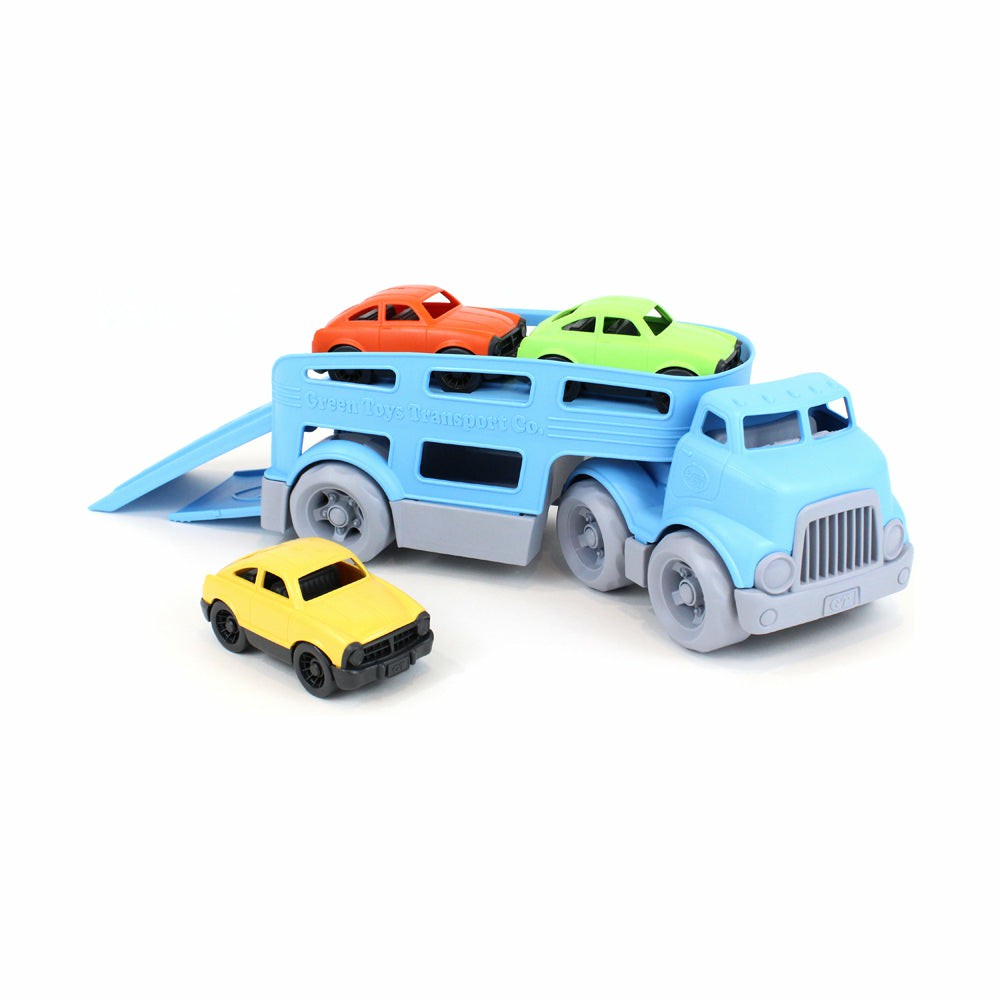 Preschool Vehicles | Green Toys Eco-Friendly Car Carrier With 3 Mini Cars Set Preschool Toys & Activities Preschool Vehicles