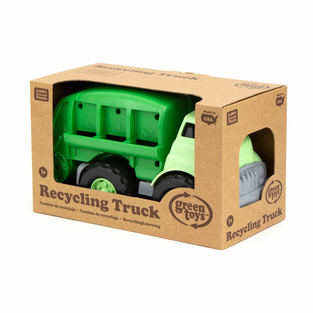 Preschool Vehicles | Green Toys Eco-Friendly Recycling Truck With Movable Bed Preschool Toys & Activities Preschool Vehicles