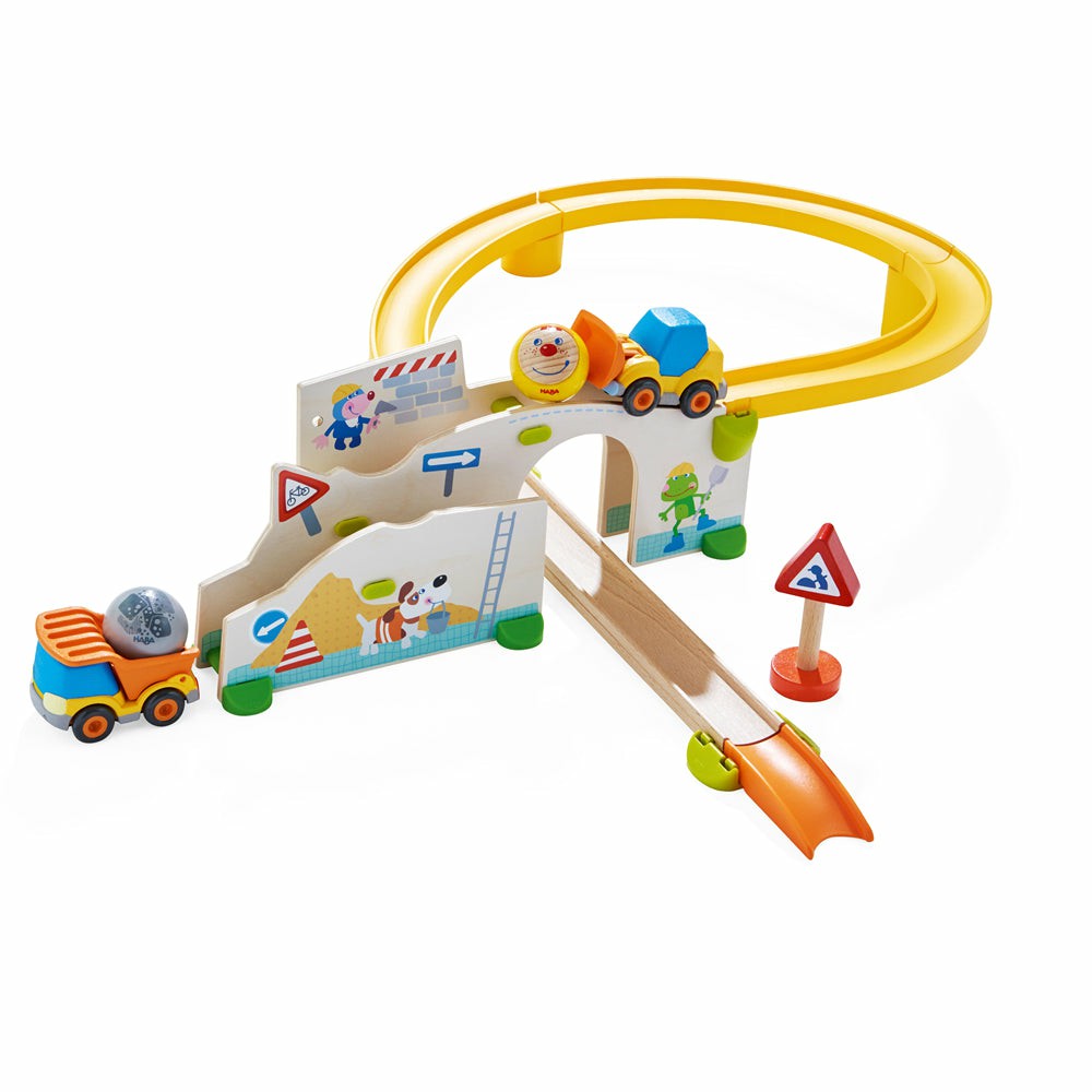 Preschool Vehicles | Haba Kullerbu Construction Site Play Track Starter Set – Interactive Toy Preschool Toys & Activities Preschool Vehicles