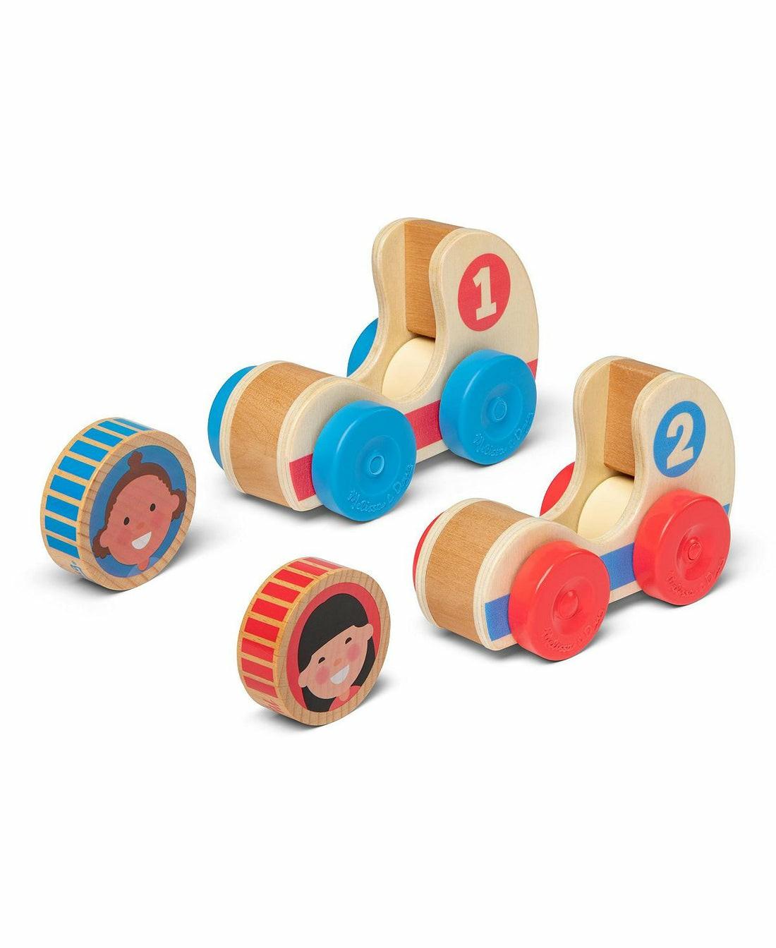 Preschool Vehicles | Melissa & Doug Go Tots Wooden Race Cars – Interactive Toddler Playset Preschool Toys & Activities Preschool Vehicles