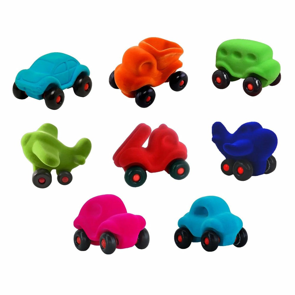 Preschool Vehicles | Rubbabu 8-Piece Soft Natural Foam Vehicle Playset Preschool Toys & Activities Preschool Vehicles