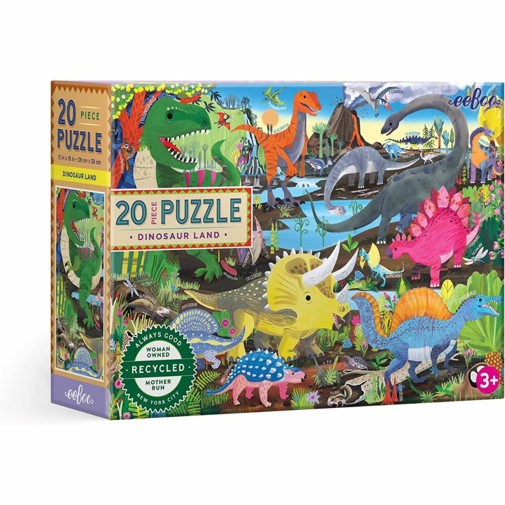 Puzzles | Eeboo Dinosaur Land Jigsaw Puzzle – 20 Pc Games & Puzzles Puzzles