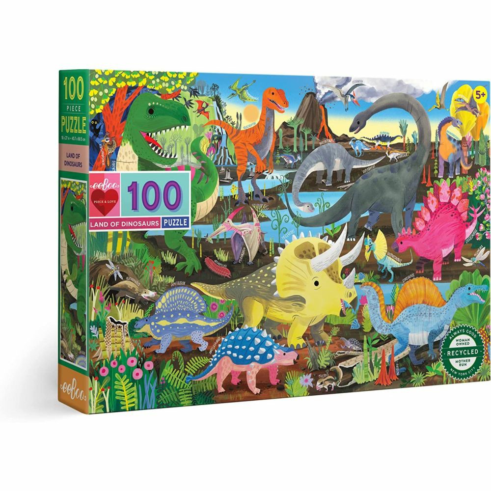 Puzzles | Eeboo Prehistoric Land Of Dinosaurs Floor Puzzle – 100 Pc Games & Puzzles Puzzles