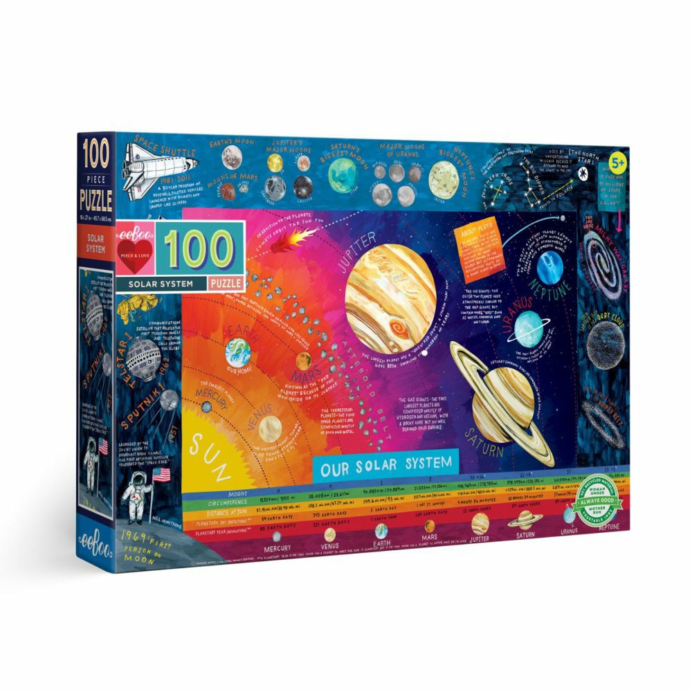 Puzzles | Eeboo Vibrant Solar System Educational Jigsaw Puzzle – 100 Pc Games & Puzzles Puzzles