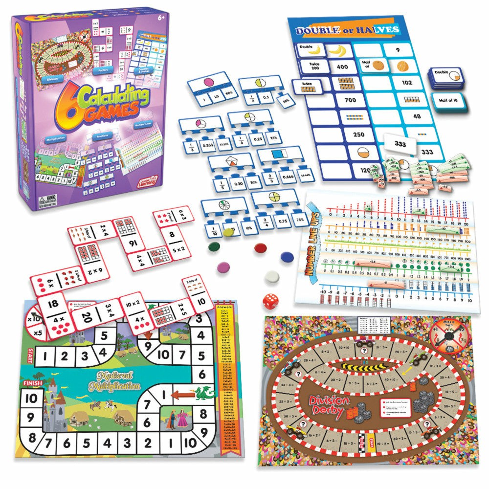 Puzzles | Junior Learning 6 Calculating Games – Educational Math Board Game Games & Puzzles Puzzles