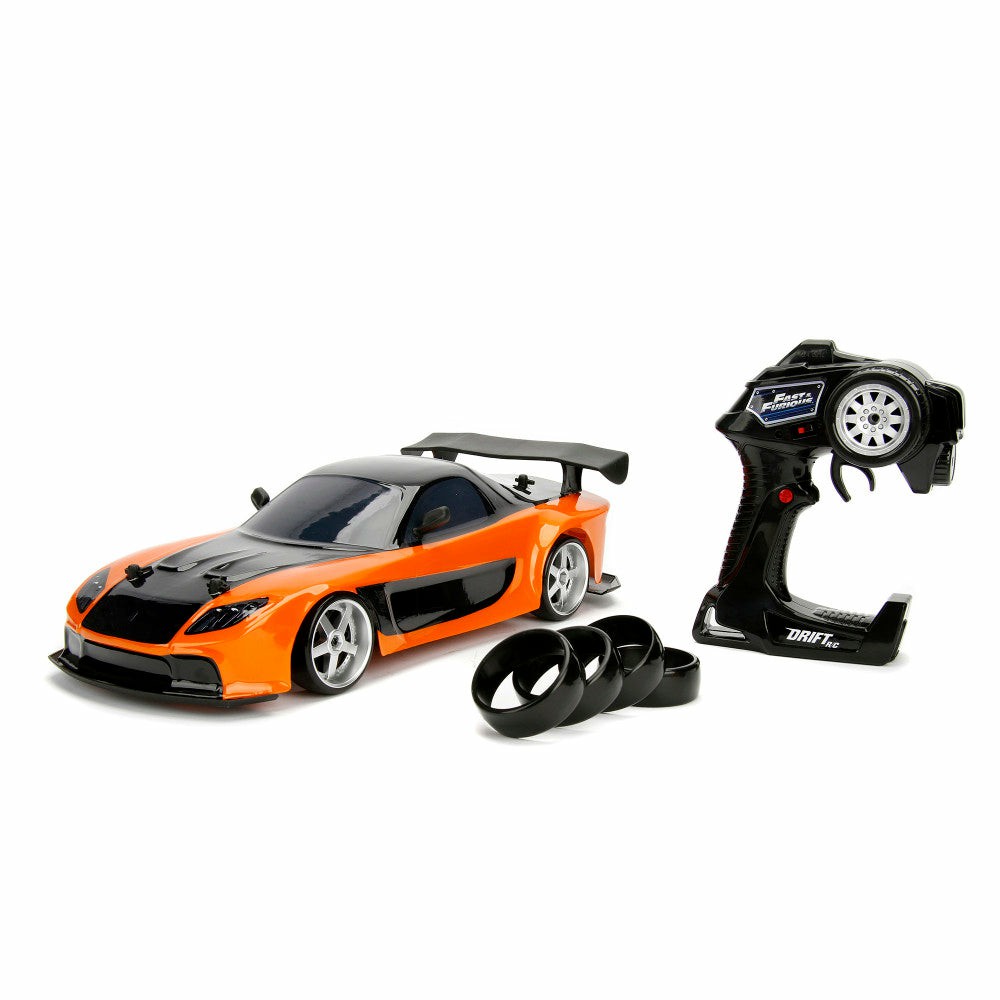 Rc Cars & Flight | Jada Toys Fast & Furious Mazda Rx-7 1:10 Drift R/C Car – Orange Rc Cars & Flight Rc Cars & Flight